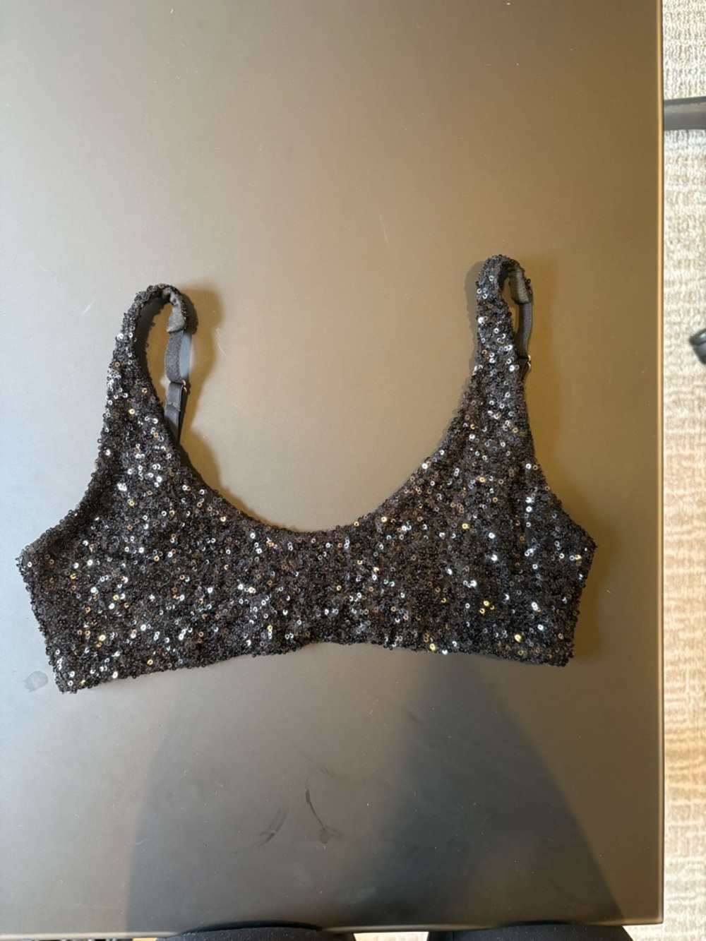 Sparkly black edikted bra